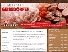Tablet Screenshot of metzgerei-geissdoerfer.de